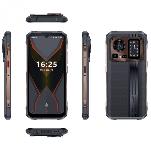  HOTWAV Cyber ​​15, 12 Go + 256 Go, téléphone robuste IP68/IP69K, 10 800 mAh, 6,6 pouces Android 13 MediaTek MT6789 Helio G99 Octa Core, réseau : 4G, NFC, OTG (Brone Gold) SH401A1126-016